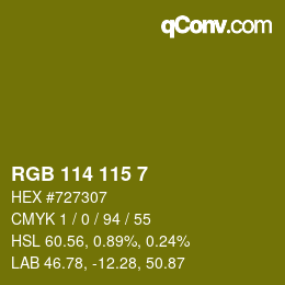 Código de color: RGB 114 115 7 | qconv.com