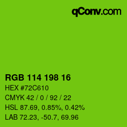 Code couleur: RGB 114 198 16 | qconv.com