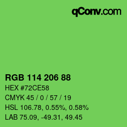 Color code: RGB 114 206 88 | qconv.com