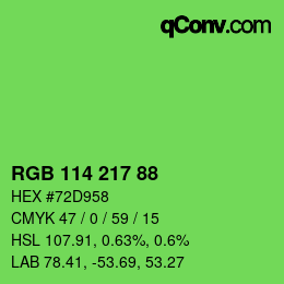 Farbcode: RGB 114 217 88 | qconv.com