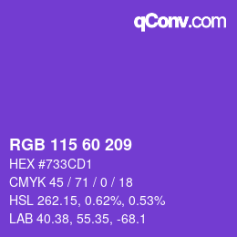 Farbcode: RGB 115 60 209 | qconv.com