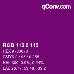 Code couleur: RGB 115 6 115 | qconv.com