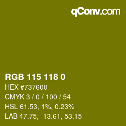 Código de color: RGB 115 118 0 | qconv.com