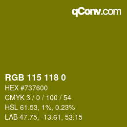 Código de color: RGB 115 118 0 | qconv.com