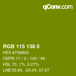 Farbcode: RGB 115 138 0 | qconv.com