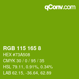 Code couleur: RGB 115 165 8 | qconv.com