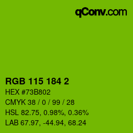 Code couleur: RGB 115 184 2 | qconv.com