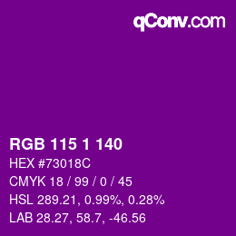 Código de color: RGB 115 1 140 | qconv.com