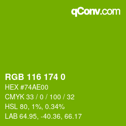 Farbcode: RGB 116 174 0 | qconv.com