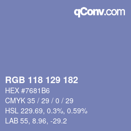 Color code: RGB 118 129 182 | qconv.com