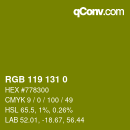 Código de color: RGB 119 131 0 | qconv.com