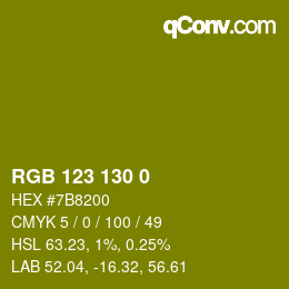 Código de color: RGB 123 130 0 | qconv.com