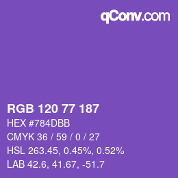 Código de color: RGB 120 77 187 | qconv.com