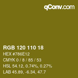 Color code: RGB 120 110 18 | qconv.com