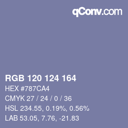 Farbcode: RGB 120 124 164 | qconv.com