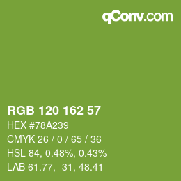 Color code: RGB 120 162 57 | qconv.com