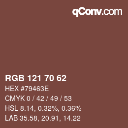 Code couleur: RGB 121 70 62 | qconv.com