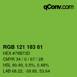 Farbcode: RGB 121 183 61 | qconv.com