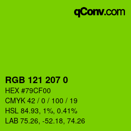 Color code: RGB 121 207 0 | qconv.com