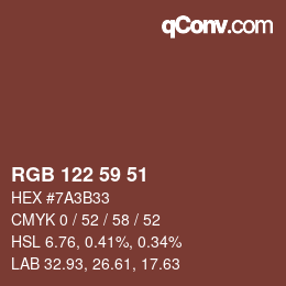 Code couleur: RGB 122 59 51 | qconv.com