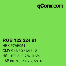 Código de color: RGB 122 224 81 | qconv.com