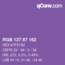 Farbcode: RGB 127 87 162 | qconv.com