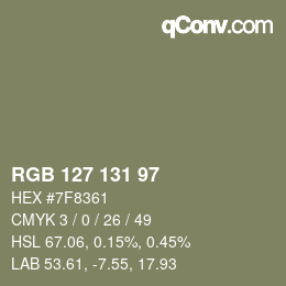 Código de color: RGB 127 131 97 | qconv.com