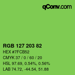 Código de color: RGB 127 203 82 | qconv.com