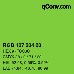 Code couleur: RGB 127 204 60 | qconv.com