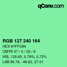 Farbcode: RGB 127 240 164 | qconv.com