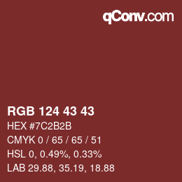 Color code: RGB 124 43 43 | qconv.com