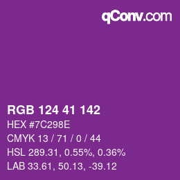 Code couleur: RGB 124 41 142 | qconv.com