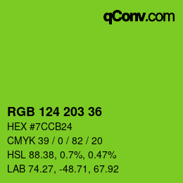 Code couleur: RGB 124 203 36 | qconv.com