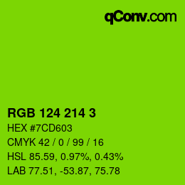 Código de color: RGB 124 214 3 | qconv.com