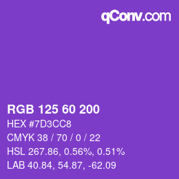 Color code: RGB 125 60 200 | qconv.com