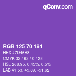 Código de color: RGB 125 70 184 | qconv.com