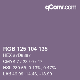 Farbcode: RGB 125 104 135 | qconv.com