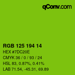 Código de color: RGB 125 194 14 | qconv.com