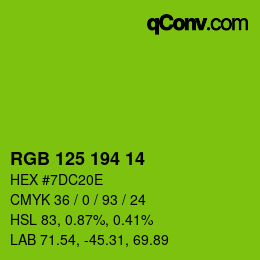 Código de color: RGB 125 194 14 | qconv.com