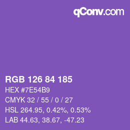 Farbcode: RGB 126 84 185 | qconv.com