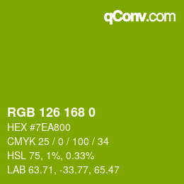 Farbcode: RGB 126 168 0 | qconv.com