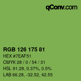 Farbcode: RGB 126 175 81 | qconv.com