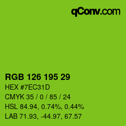 Farbcode: RGB 126 195 29 | qconv.com