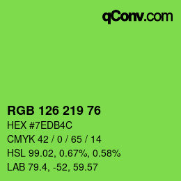 カラーコード: RGB 126 219 76 | qconv.com