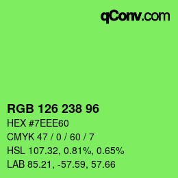 Code couleur: RGB 126 238 96 | qconv.com