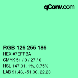 Código de color: RGB 126 255 186 | qconv.com