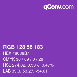 Farbcode: RGB 128 56 183 | qconv.com