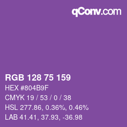 Código de color: RGB 128 75 159 | qconv.com