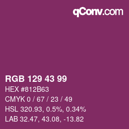 Code couleur: RGB 129 43 99 | qconv.com