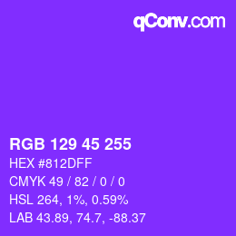 Farbcode: RGB 129 45 255 | qconv.com